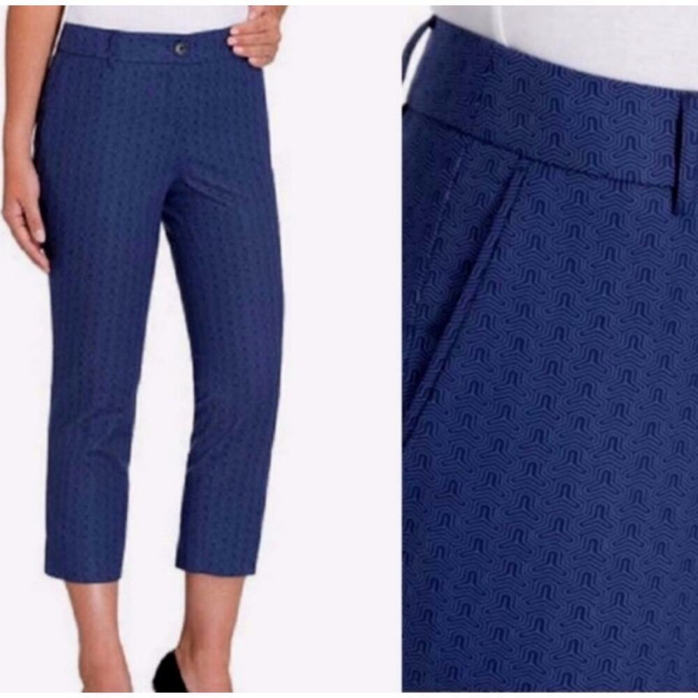 Hilary Radley Navy Patterned Capris